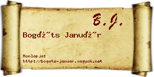 Bogáts Január névjegykártya